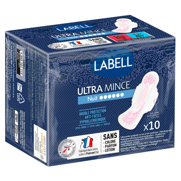 SERVIETTE HYGIÉNIQUE ULTRA MINCE NUIT AVEC AILE...