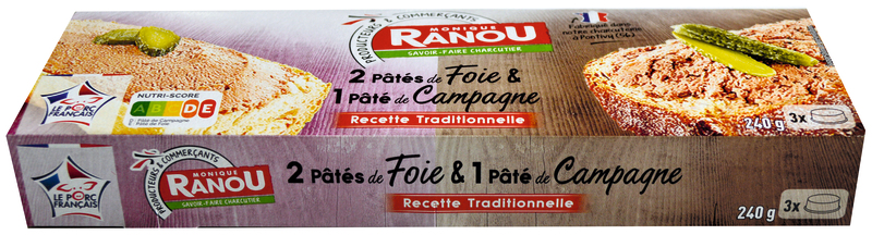 COMBINÉ 2 PÂTÉS DE FOIE & 1 PÂTÉ DE CAMPAGNE mo...