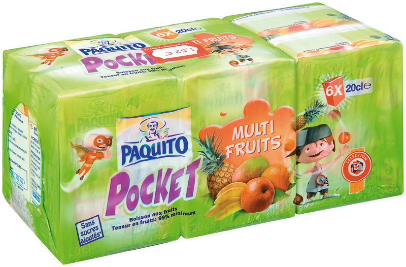 PAQUITO JUS À BASE DE CONCENTRÉ MULTIFRUITS PAQUITO code EAN 3250390393443 