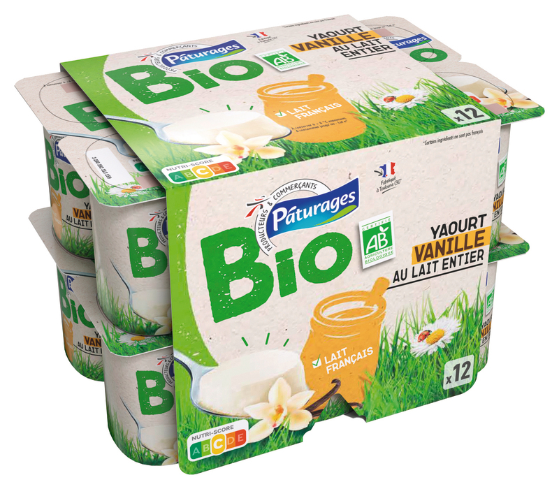 YAOURT BIO VANILLE AU LAIT ENTIER Pâturages