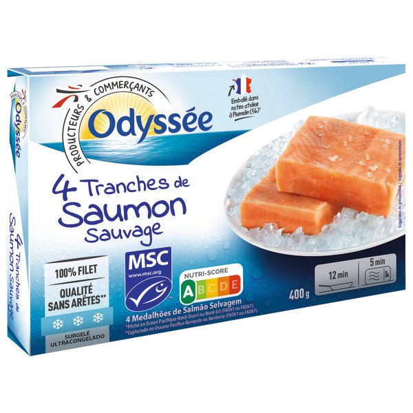 4 TRANCHES DE SAUMON SAUVAGE MSC SURGELÉS
