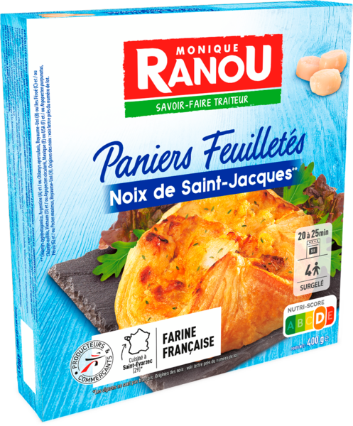 MONIQUE RANOU 4 PANIERS FEUILLETÉS SURGELÉS NOIX DE SAINT JACQUES
 code EAN 3250390747994 