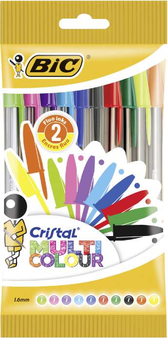 10 STYLOS BILLE CRISTAL® “MULTICOLOUR” Bic