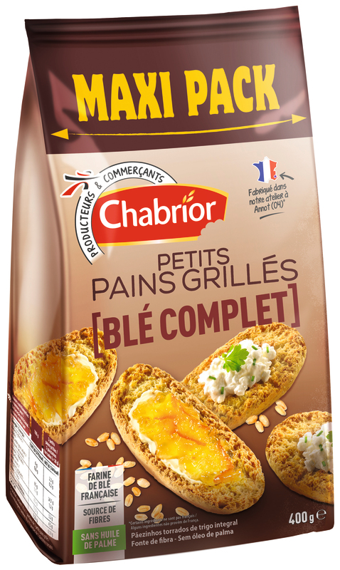 Petits pains grillés au blé complet