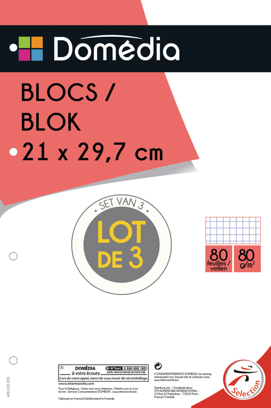 3 BLOCS 21X31,5 CM DOMEDIA