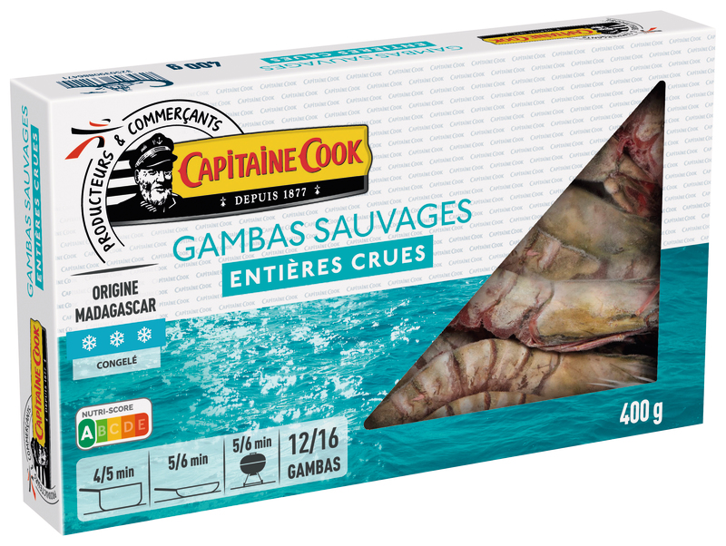 GAMBAS SAUVAGES ENTIÈRES CRUES SURGELÉES capita...