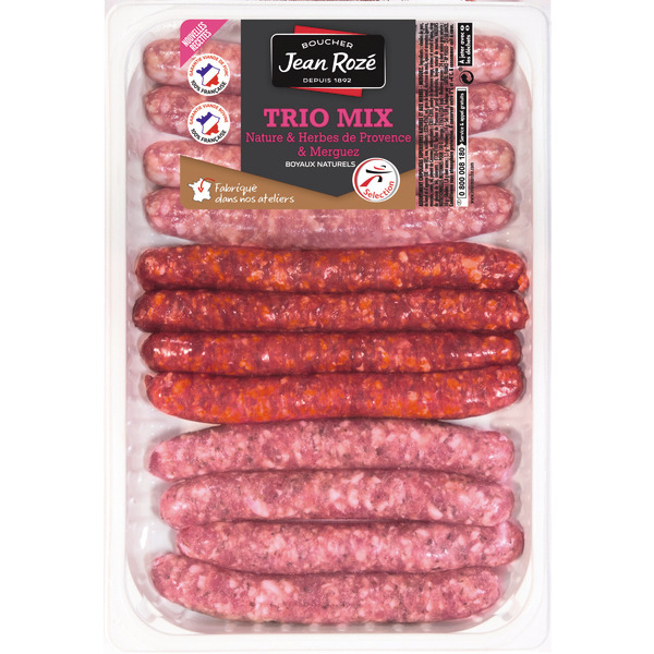 PLATEAU : 4 CHIPOLATAS, 4 MERGUEZ ET 4 CHIPOLAT...