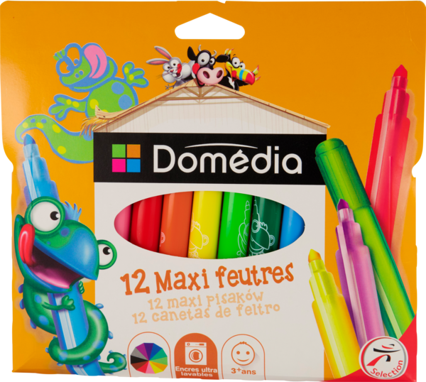 DOMEDIA 12 MAXI FEUTRES DE COLORIAGE 
DOMEDIA code EAN 3250391024605 