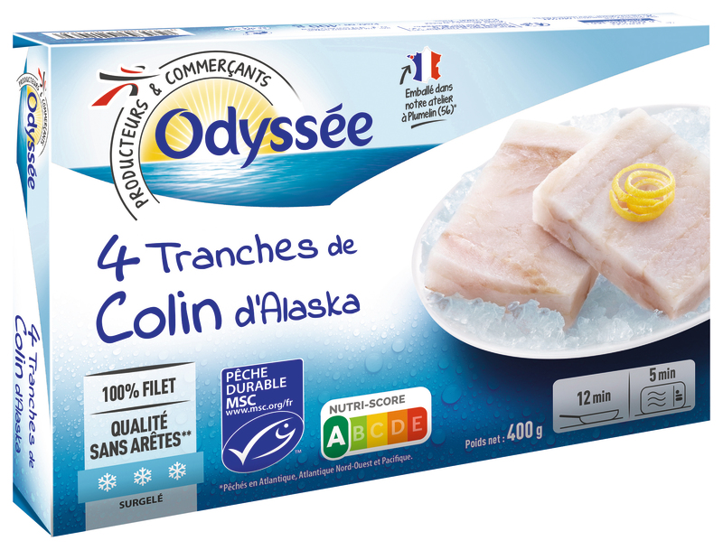 4 TRANCHES DE COLIN D'ALASKA MSC SURGELÉES ODYSSEE