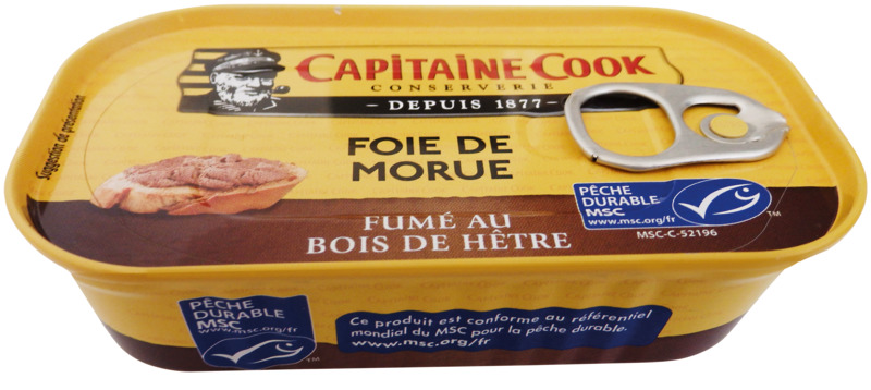 FOIE DE MORUE FUMÉ AU BOIS DE HÊTRE capitaine cook