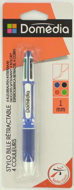 STYLO BILLE 4 COULEURS DOMEDIA