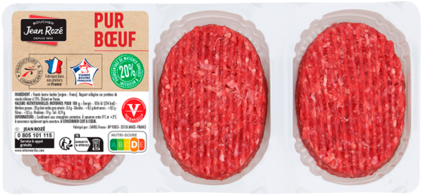 VIANDE BOVINE : 6 STEAKS HACHÉS 20% MG 
