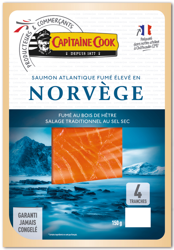 capitaine cook SAUMON FUMÉ DE NORVEGE capitaine cook code EAN 3250391215607 