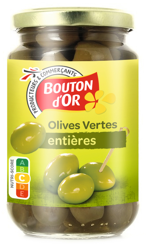 OLIVES VERTES ENTIÈRES bouton d'or