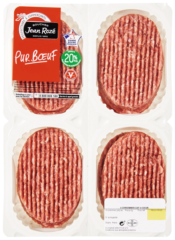 VIANDE BOVINE : 12 STEAKS HACHÉS 20% MAT.GR jea...