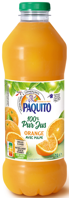 PUR JUS ORANGE AVEC PULPE PAQUITO