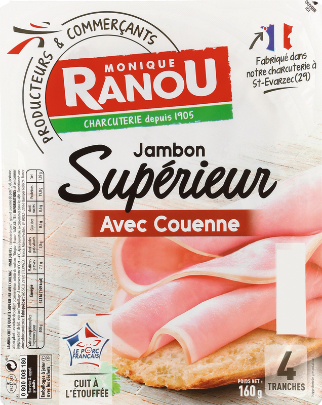 JAMBON SUPÉRIEUR AVEC COUENNE monique ranou