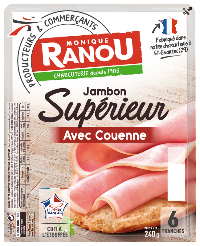 JAMBON SUPÉRIEUR AVEC COUENNE monique ranou