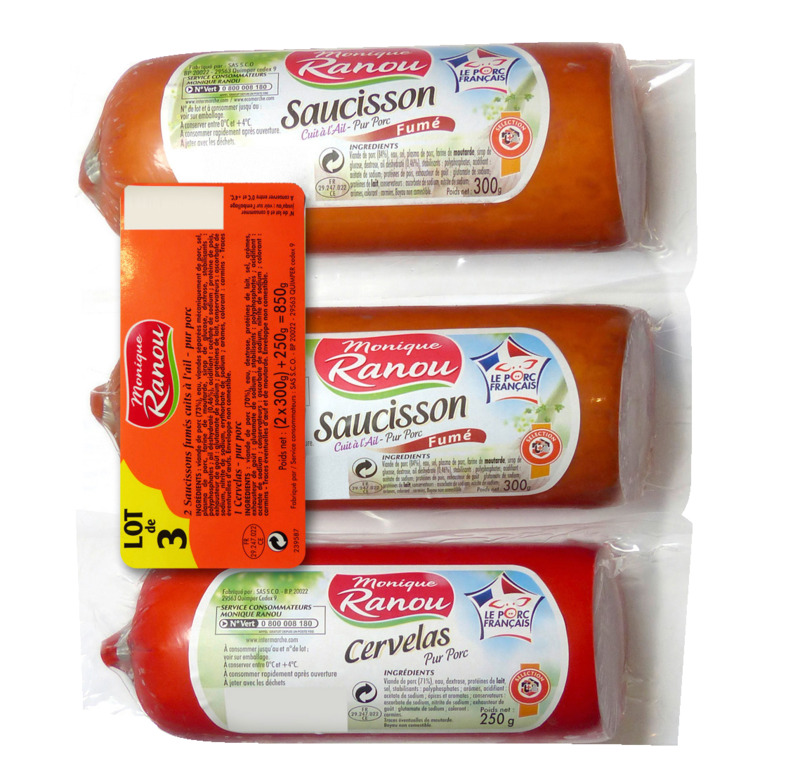 monique ranou SAUCISSONS À L'AIL FUMÉ monique ranou code EAN 3250391358137 
