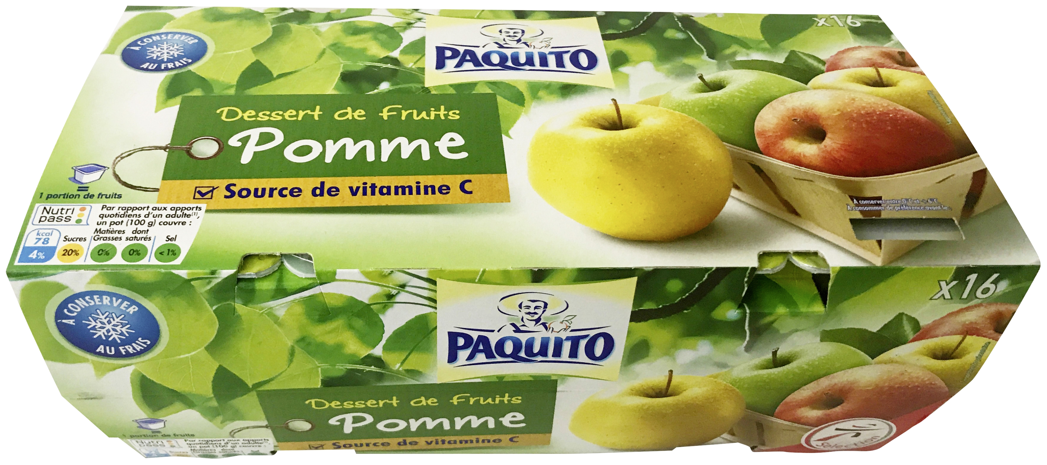 Dessert de fruits pomme Paquito