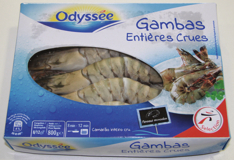 GAMBAS ENTIÈRES CRUES SURGELÉES ODYSSEE