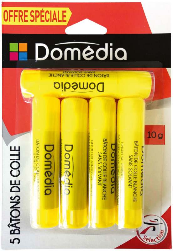 5 BÂTONS DE COLLE BLANCHE DOMEDIA