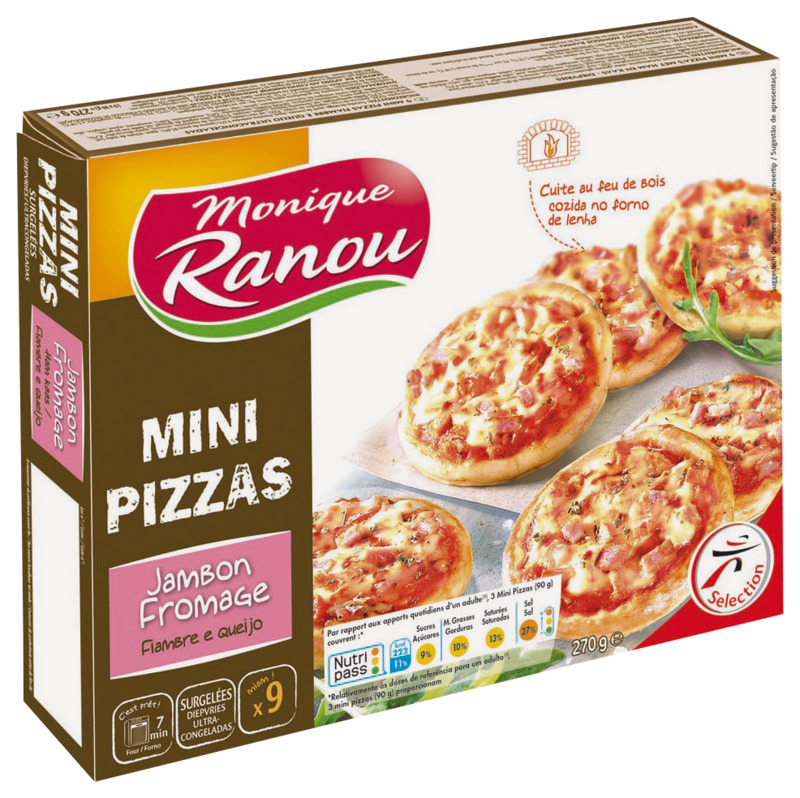MINI PIZZAS JAMBON FROMAGE X9 SURGELÉS MONIQUE ...