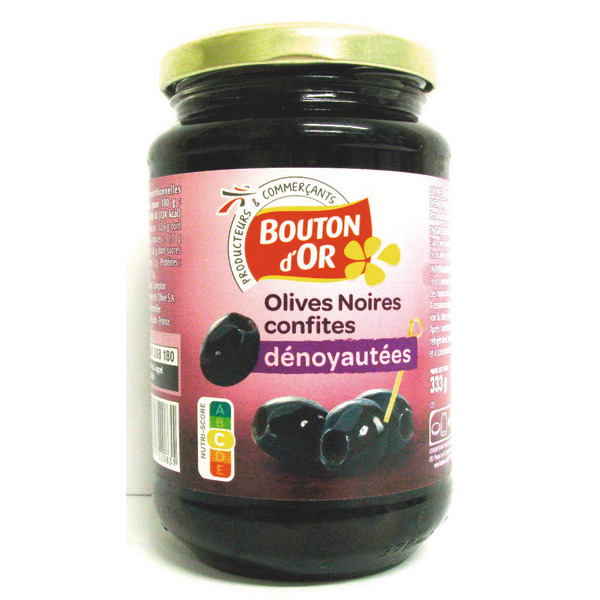 OLIVES NOIRES CONFITES DÉNOYAUTÉES 
