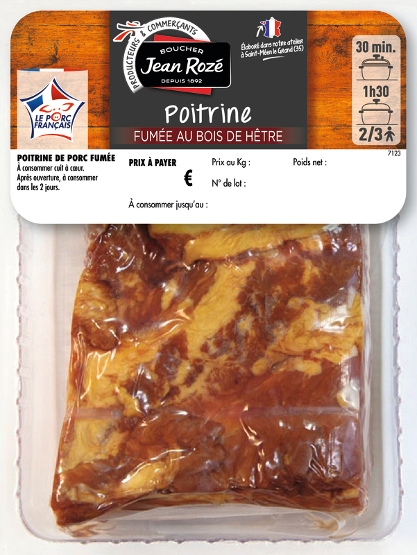 POITRINE FUMÉE SANS OS 475 GR ENVIRON Jean Rozé