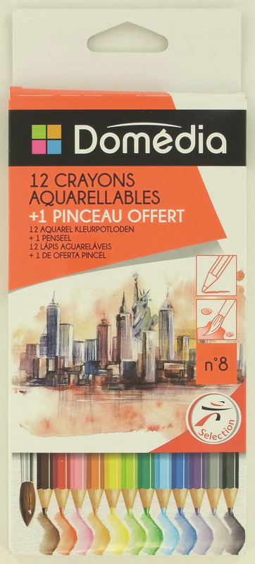 12 CRAYONS DE COULEURS AQUARELLABLES + PINCEAU ...