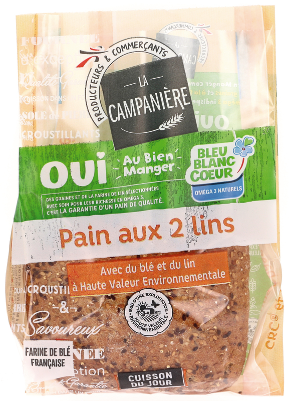 PAIN AUX 2 LINS BLEU-BLANC-CŒUR LA CAMPANIERE