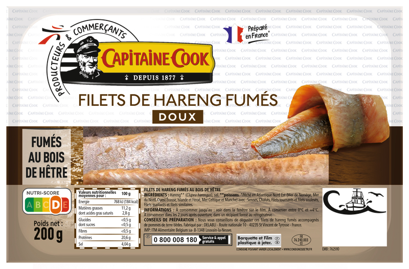 FILETS DE HARENGS FUMÉS DOUX capitaine cook