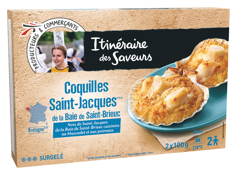 2 COQUILLES SAINT-JACQUES CUISINÉES AU MUSCADET...