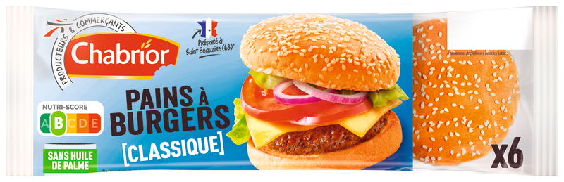 6 PAINS POUR HAMBURGER CLASSIQUE chabrior