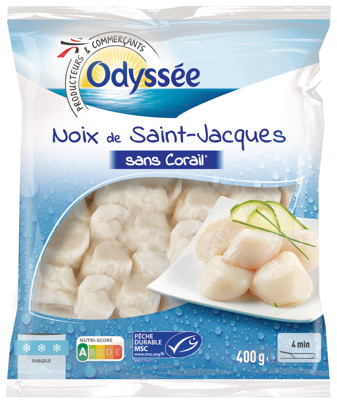 NOIX DE SAINT JACQUES SANS CORAIL SURGELÉES ODY...