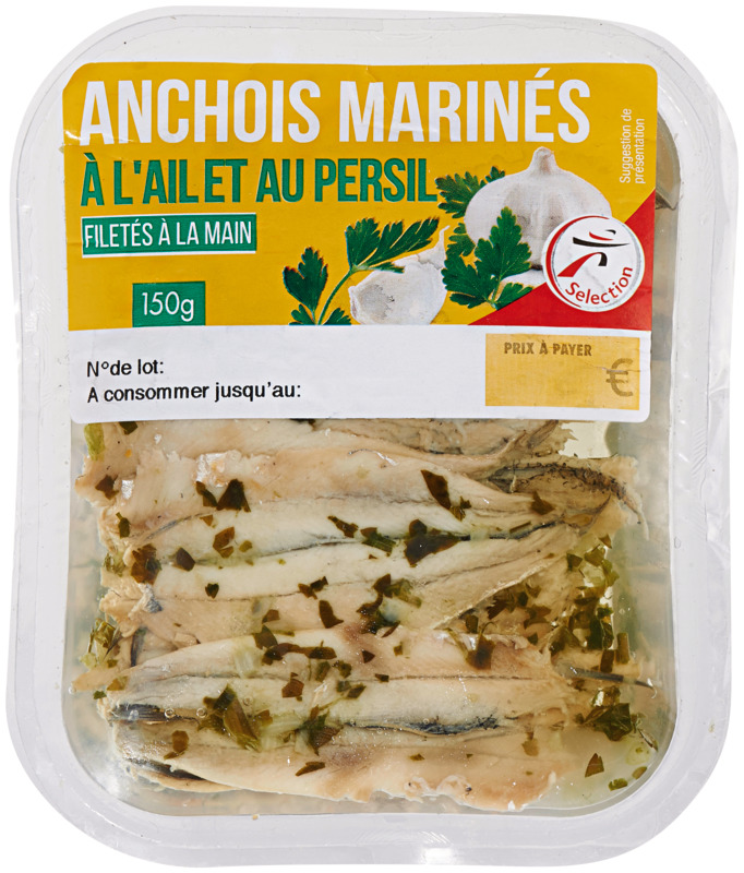  ANCHOIS MARINÉS À L'AIL/PERSIL  code EAN 3250391814312 