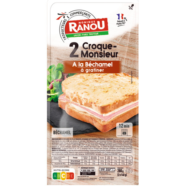 MONIQUE RANOU CROQUES-MONSIEUR A LA BÉCHAMEL X2 code EAN 3250391969180 