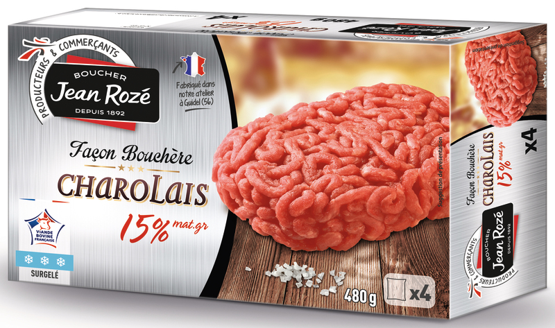 STEAKS HACHÉS FAÇON BOUCHÈRE CHAROLAIS 15% MG S...