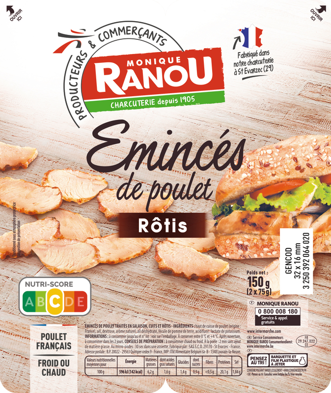 ÉMINCÉS DE POULET RÔTIS monique ranou