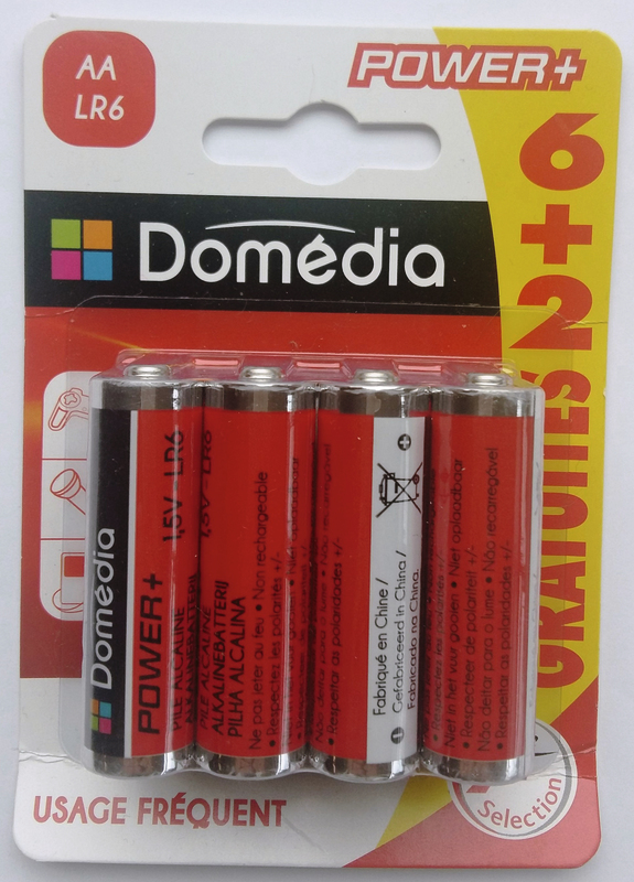 PILES ALCALINE LR6X6 +2 GRATUITES POWER+ DOMEDIA