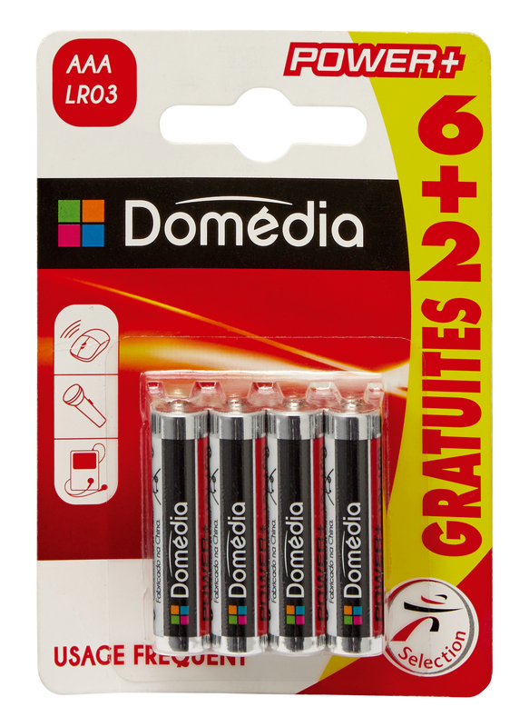 DOMEDIA DOMEDIA PILES ALCALINE LR03 X6 +2 GRATUITES POWER + DOMEDIA code EAN 3250392072544 