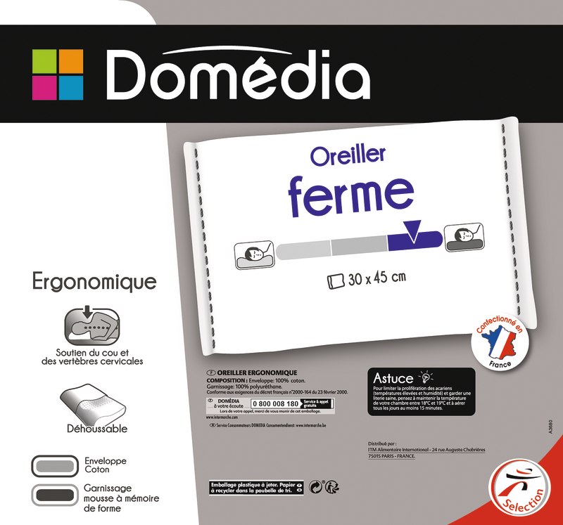 OREILLER ERGONOMIQUE Domédia