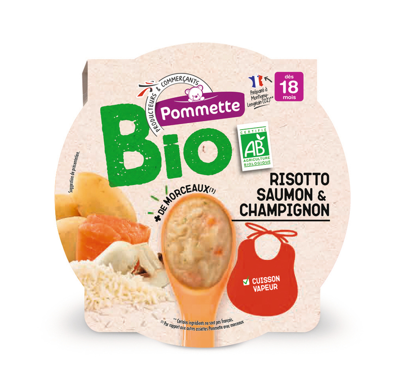 ASSIETTE RISOTTO SAUMON & CHAMPIGNON pommette bio