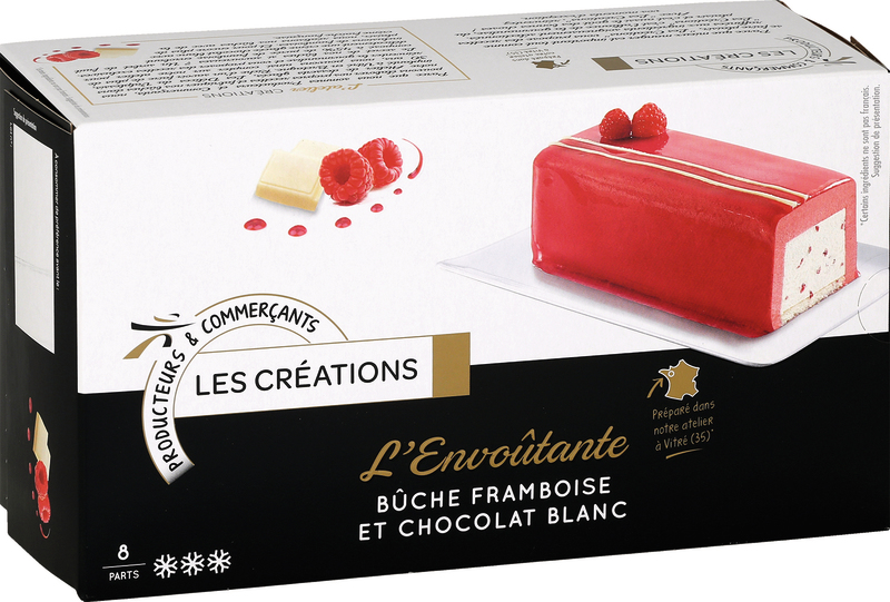 ADELIE LES CREATIONS BÛCHE FRAMBOISE CHOCOLAT BLANC SURGELÉE ADELIE LES CREATIONS 3250392250959 (3250392250959)