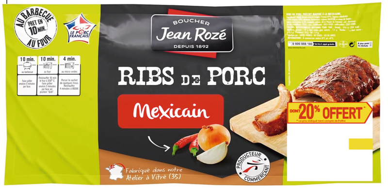 RIBS DE PORC A LA MEXICAINE Jean Rozé