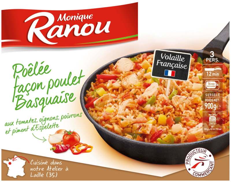 POÊLÉE FAÇON POULET BASQUAISE SURGELÉE Monique ...