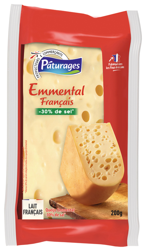 EMMENTAL FRANÇAIS PORTION -30% DE SEL Pâturages