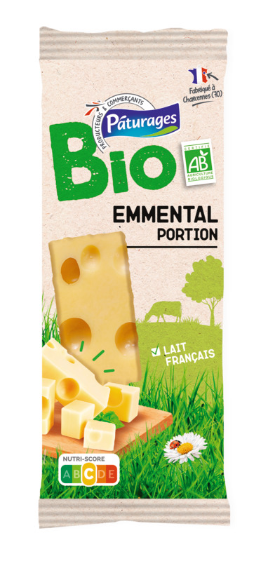 EMMENTAL PORTION BIO AU LAIT CRU PATURAGES