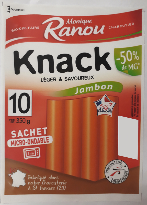 KNACK LÉGER & SAVOUREUX JAMBON -50% DE MG moniq...