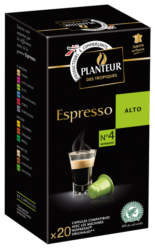 CAPSULES ESPRESSO ALTO Planteur des Tropiques